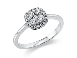 Witgouden aanzoeksring met briljant 0.42 ct 