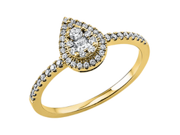 Geelgouden aanzoeksring met briljant