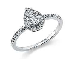 Witgouden aanzoeksring met briljant