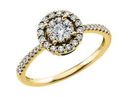 Geelgouden aanzoeksring met briljant