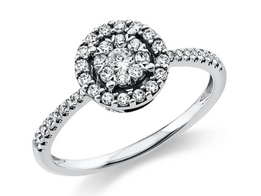 Witgouden aanzoeksring met briljant