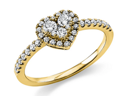 Geelgouden aanzoeksring met briljant 0,42ct