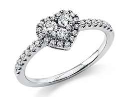 Witgouden aanzoeksring met briljant 0,42ct