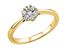 Geelgouden aanzoeksring met briljant