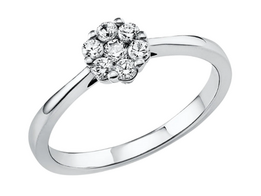 Witgouden aanzoeksring met briljant