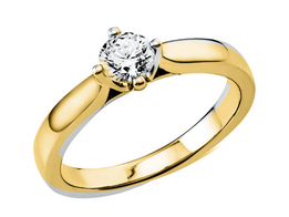 Geelgouden aanzoeksring met briljant