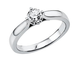 Witgouden aanzoeksring met briljant Witgouden aanzoeksring met briljant