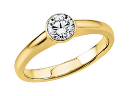 Geelgouden aanzoeksring met briljant