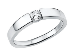 Witgouden aanzoeksring met briljant Witgouden aanzoeksring met briljant