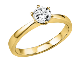 Geelgouden aanzoeksring met briljant