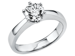 Witgouden aanzoeksring met briljant Witgouden aanzoeksring met briljant