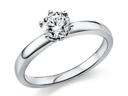 Witgouden aanzoeksring met briljant Witgouden aanzoeksring met briljant