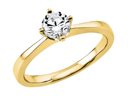 Geelgouden aanzoeksring met briljant