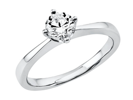 Witgouden aanzoeksring met briljant Witgouden aanzoeksring met briljant