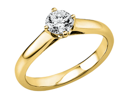 Geelgouden aanzoeksring met briljant