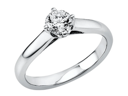 Witgouden aanzoeksring met briljant Witgouden aanzoeksring met briljant