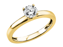 Geelgouden aanzoeksring met briljant