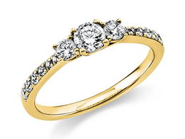 Geelgouden aanzoeksring met briljant