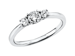 Witgouden aanzoeksring met briljant Witgouden aanzoeksring met briljant