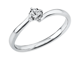 Witgouden aanzoeksring met briljant Witgouden aanzoeksring met briljant