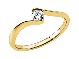 Geelgouden aanzoeksring met briljant