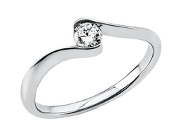 Witgouden aanzoeksring met briljant Witgouden aanzoeksring met briljant