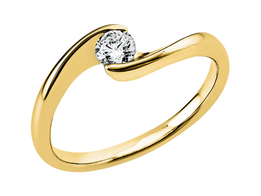 Geelgouden aanzoeksring met briljant