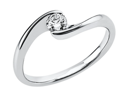 Witgouden aanzoeksring met briljant Witgouden aanzoeksring met briljant