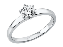 Witgouden aanzoeksring met briljant Witgouden aanzoeksring met briljant