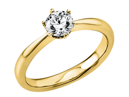 Geelgouden aanzoeksring met briljant