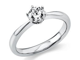 Witgouden aanzoeksring met briljant Witgouden aanzoeksring met briljant