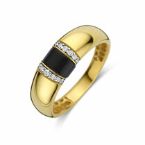 ring onyx diamant 0.10ct h si
