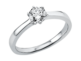 Witgouden aanzoeksring met briljant Witgouden aanzoeksring met briljant