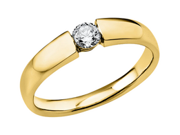 Geelgouden aanzoeksring met briljant