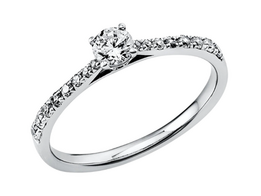 Witgouden aanzoeksring met briljant Witgouden aanzoeksring met briljant