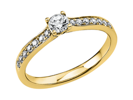 Geelgouden aanzoeksring met briljant