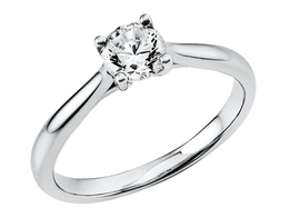 Witgouden aanzoeksring met briljant Witgouden aanzoeksring met briljant