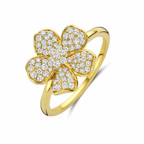 ring bloem diamant 0.50ct h si