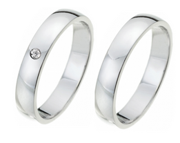 Witgouden trouwringen glans