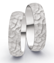 Klassieke Ringen Witgoud hammermat