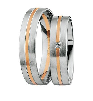 Bicolor Ringen Rose en Witgoud