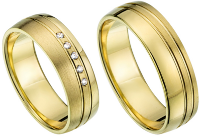 Trouwringen geelgoud 9 karaat/14k/18k