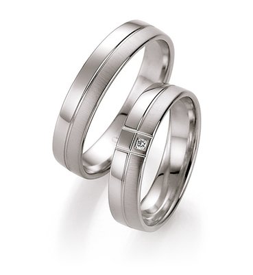 Witgouden ring met groef