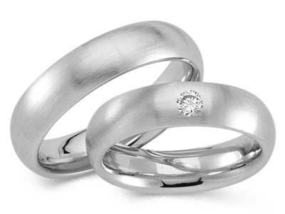 Witgouden klassieke ringen mat