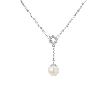 Collier parel en zirkonia
