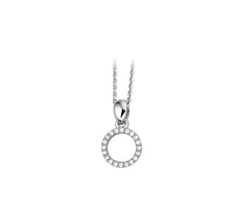 Gerhodineerd zilveren collier met zirkonia