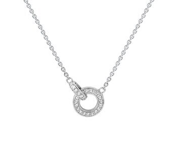 Gerhodineerd zilveren collier met zirkonia