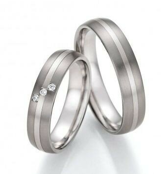 Trouwringen Titanium met Goud