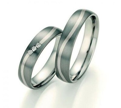 Trouwringen Titanium met Goud
