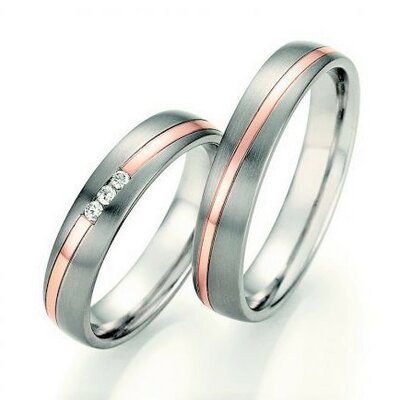 Trouwringen Titanium met goud